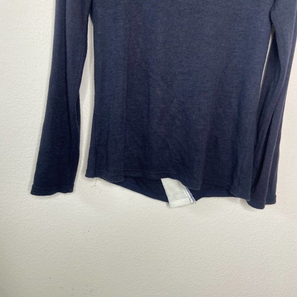 H2H Asymmetrical Cowl Neck Zipper Detail Navy Sweater Sz M - Picture 8 of 10